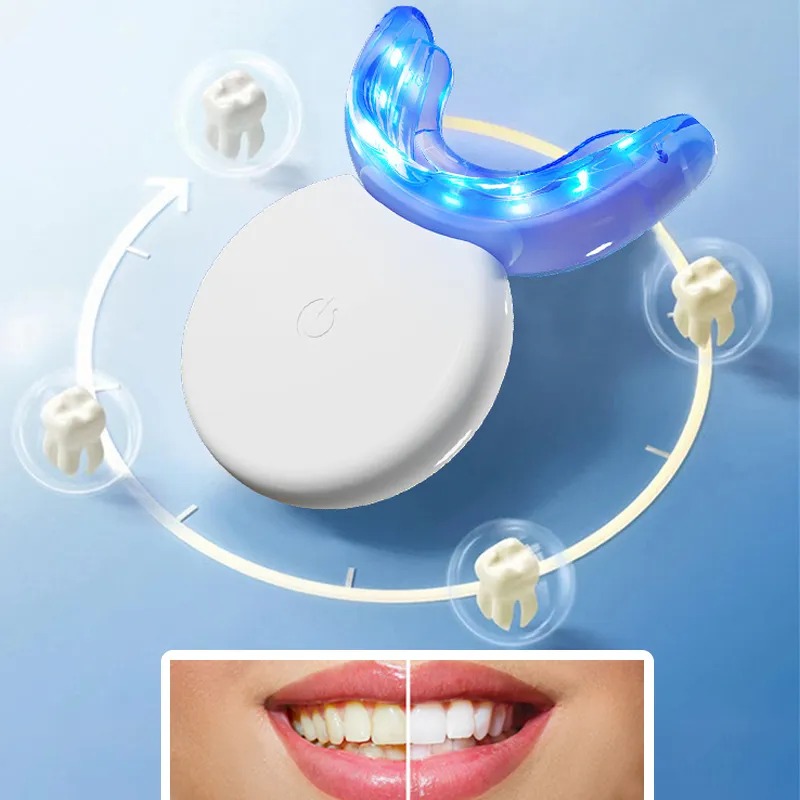 Sonicleen BlueHeal — gentle blue-light whitening technology in use